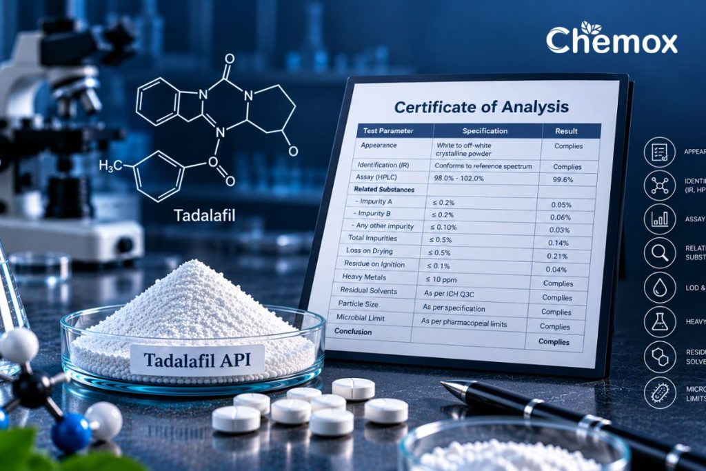 tadalafil api coa parameters